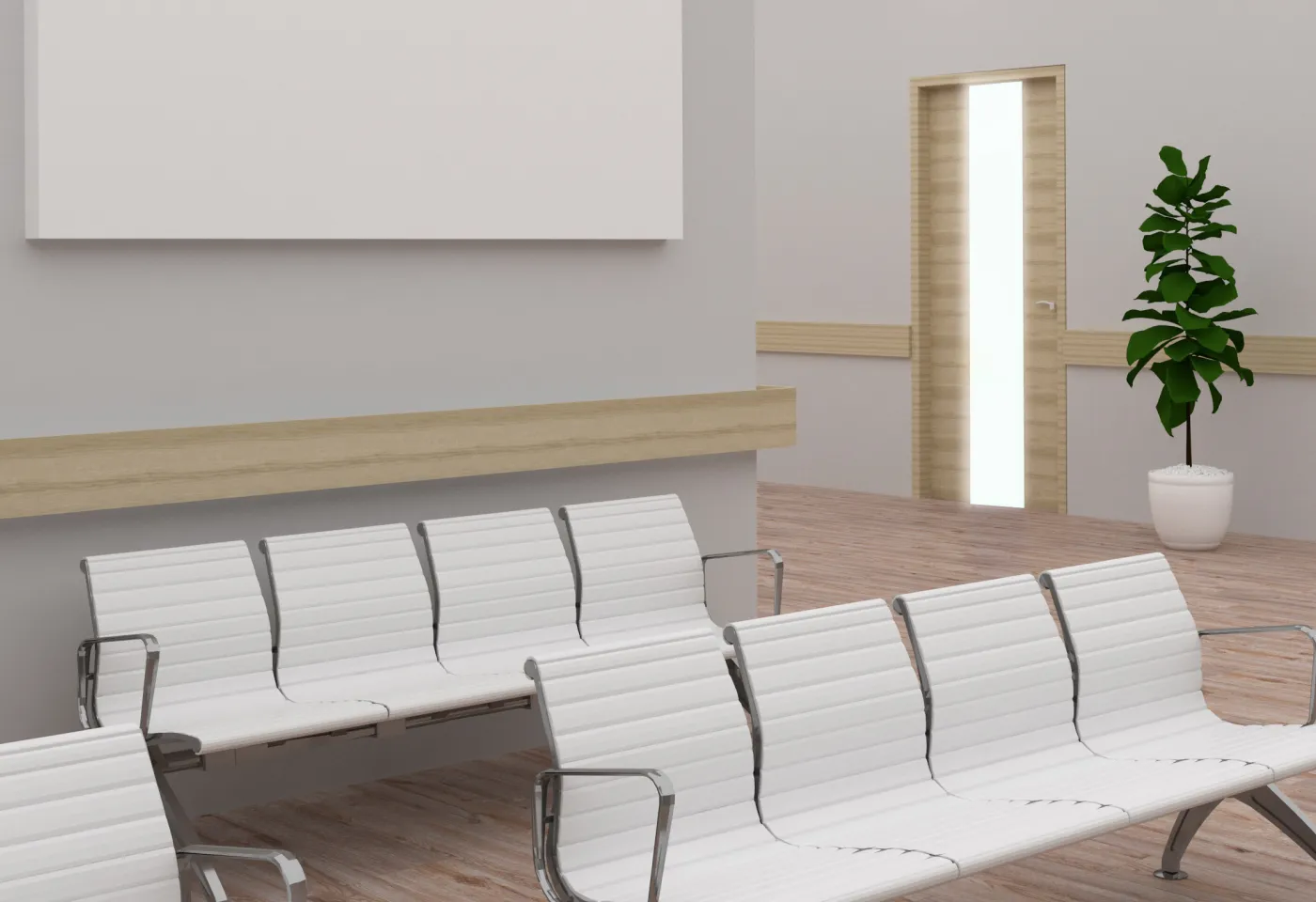 清潔で落ち着きのある待合室